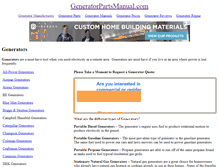 Tablet Screenshot of generatorpartsmanual.com